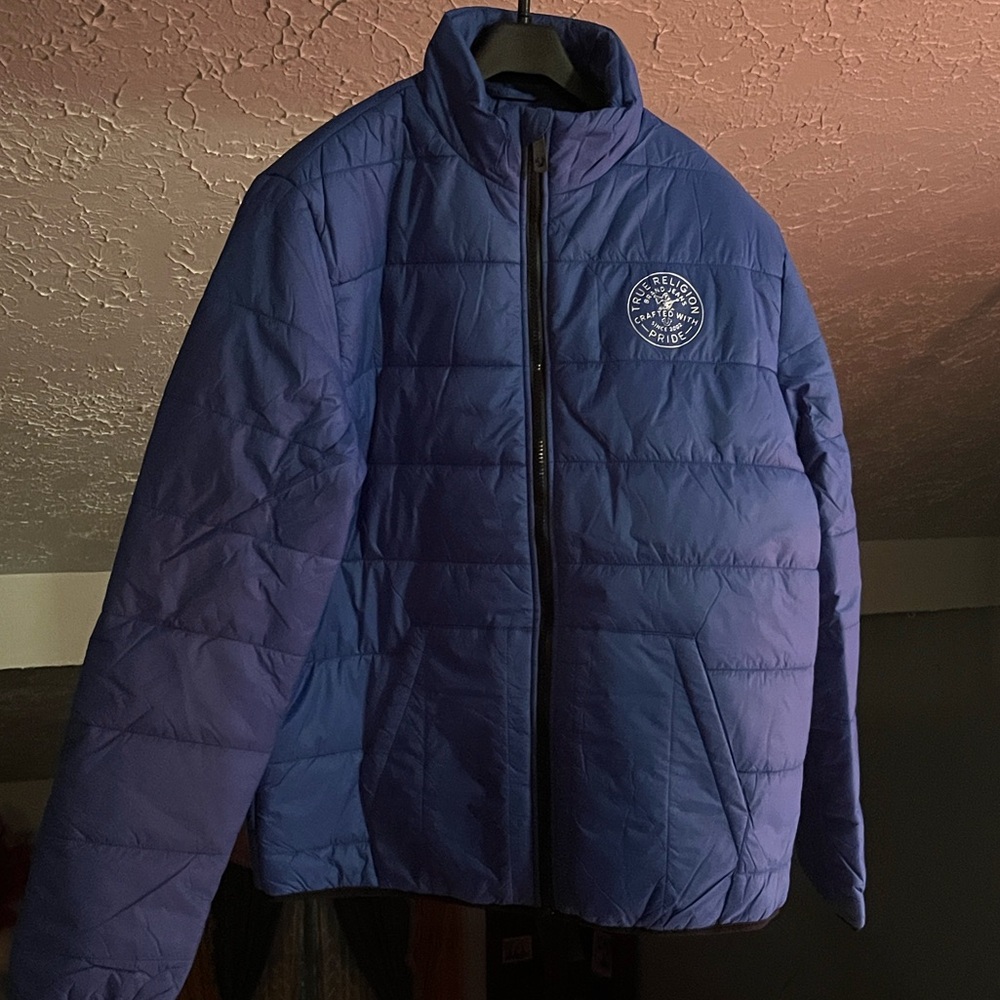 True Religion Blue Quilted Jacket